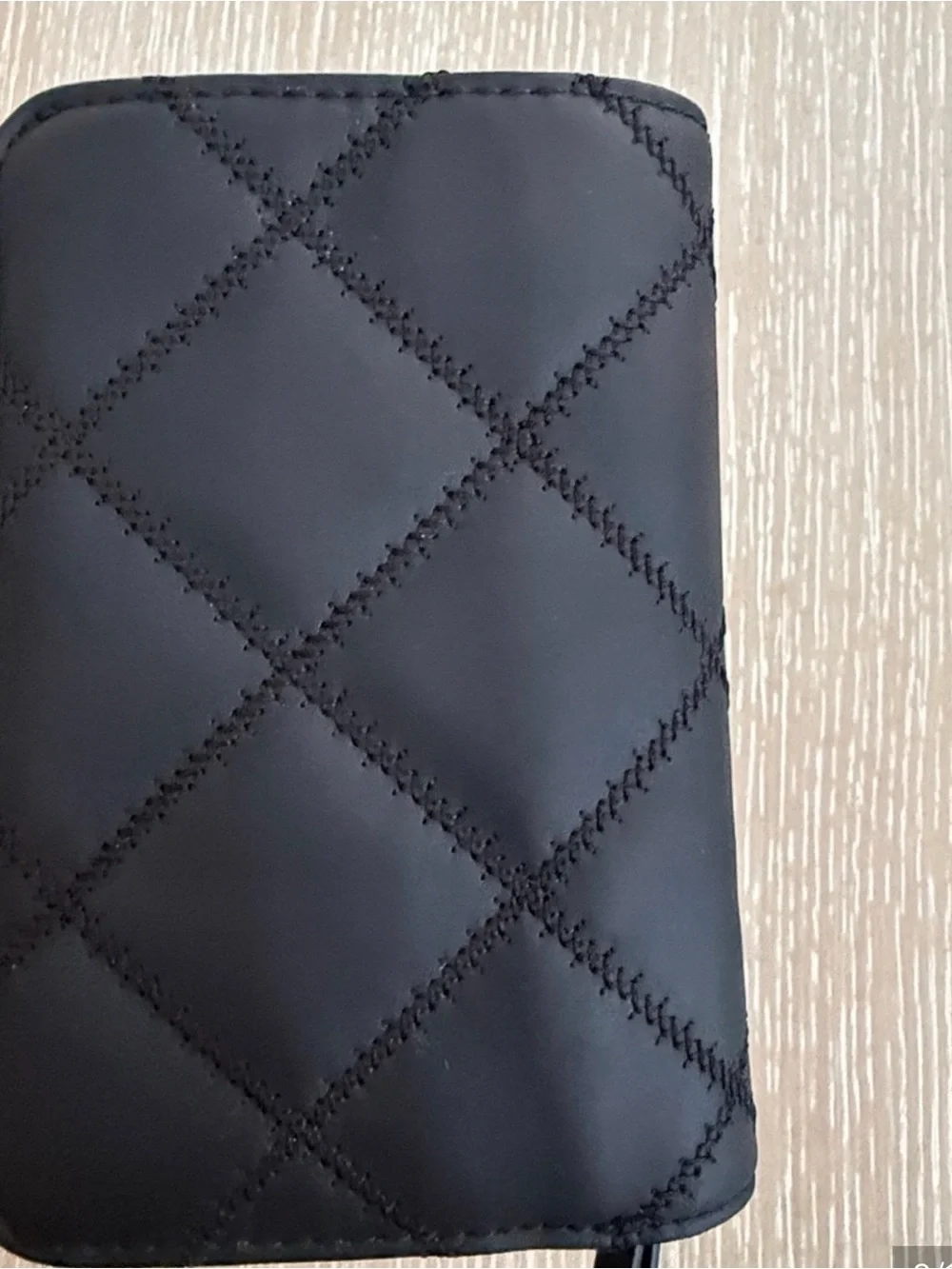 Tory Burch Black Quilted Zip Phone Wallet